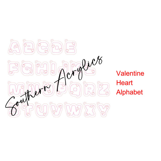 Valentine Heart Alphabet Tags